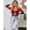 Subblime - 952259 Robe Résille Élastique Manches Longues Dégradé Rouge Et Noir Taille Unique